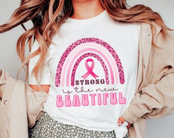 Breast Cancer Shirt In October We Wear Pink Leopard Rainbow Breast Cancer Awareness nobody fights alone Cancer Survivor Ribbon Shirt