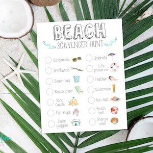 Caccia al tesoro in spiaggia Caccia al tesoro per le vacanze estive per bambini Attività in spiaggia Viaggi Giochi per bambini Gioco di viaggio in Florida Vacanza Download immediato