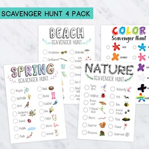 Schnitzeljagd-Pack für Frühling und Sommer Kind Urlaub Aktivität im Freien Natur Schnitzeljagd druckbare Farbe Sofortiger Download Ostern