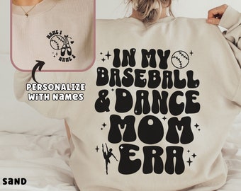 Baseball and Dance Mom of Both In My Baseball Era Dance Era Retro Sweatshirt Mom of Both Baseball Little League Mom of Dancer Sweater Sports