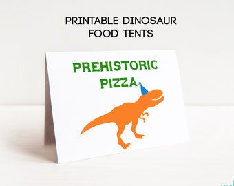 Dinosaur Food Tents Printable Boy Dinosaur Birthday Party Decor Food Labels Instant Download Place Cards Editable Jurassic Modern Dino