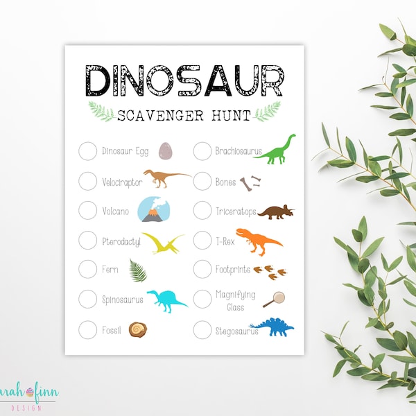 Dinosaur Scavenger Hunt Dinosaur Birthday Party Game Printable Activity Instant Download Kid Game Dino Treasure Hunt Jurassic Game
