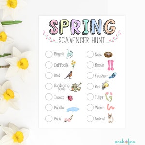 Spring Scavenger Hunt Easter Scavenger Hunt Printable Outdoor Nature Kid Activity Instant Download Birthday Activity Outdoors Kid Game