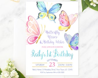 Butterfly Invitation Butterfly Birthday Party Birthday Invitation Butterfly Invite First Birthday Printable Butterflies Spring Garden
