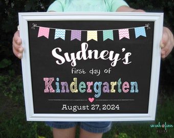 First Day of School Sign Printable Last Day Back To School Sign Kindergarten Sign Pre-K First Day Preschool School Photo Prop Back to School