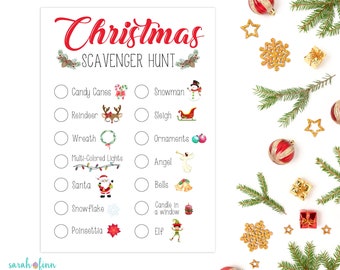 Christmas Scavenger Hunt Printable for Kids Xmas Scavenger Hunt Printable Winter Activity Instant Download Winter Birthday Christmas Game