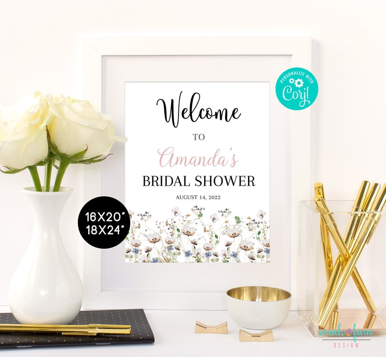 Editable Wildflower Welcome Sign Fully Custom Wildflowers - Etsy