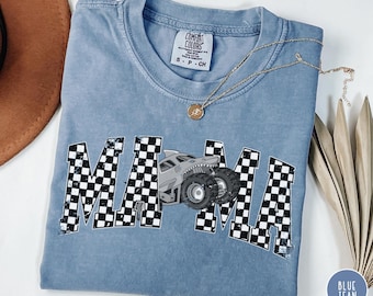 Monster Truck Mama Shirt Comfort Colors Monster Truck Mom T-Shirt Trendy Grunge Monster Trucks Matching Family Birthday Party Shirts