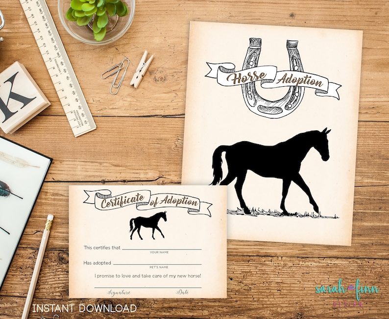 Adopt a Horse Party Printable Birthday Sign Black Pony Wild - Etsy