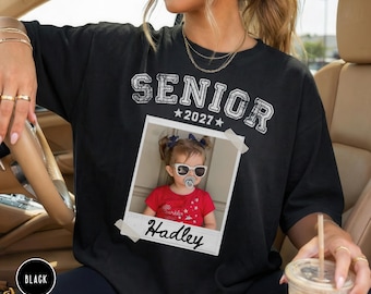 Senior Picture Shirt Gift Graduation Shirts Grad Photo Shirts Personalized Matching Family Graduating Senior Vintage Photo Comfort Color Tee