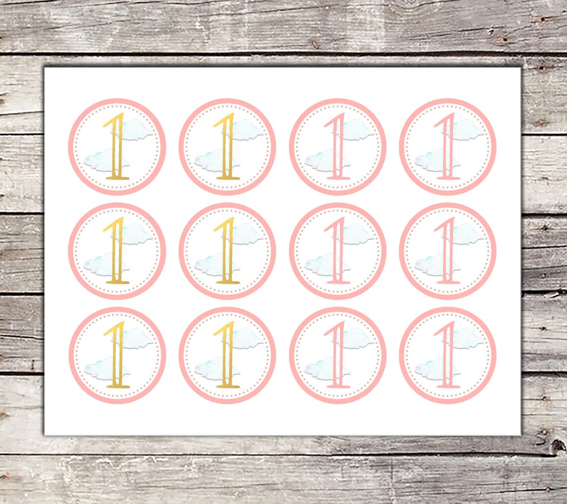 Hot Air Balloon Cupcake Toppers First Birthday Printable - Etsy