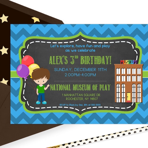 Editable Children's Museum Birthday Invitation Science Etsy