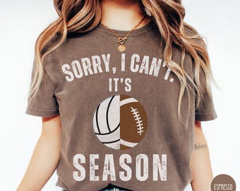 Volleyball and Football Mama Tshirt Football Volleyball Season Women's Fall Shirt Football Mama Comfort Colors Tee Football Season