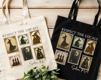 Witch Tote Bag Halloween Canvas Bag Salem Girls Trip Gift Totebag Witch Gift
