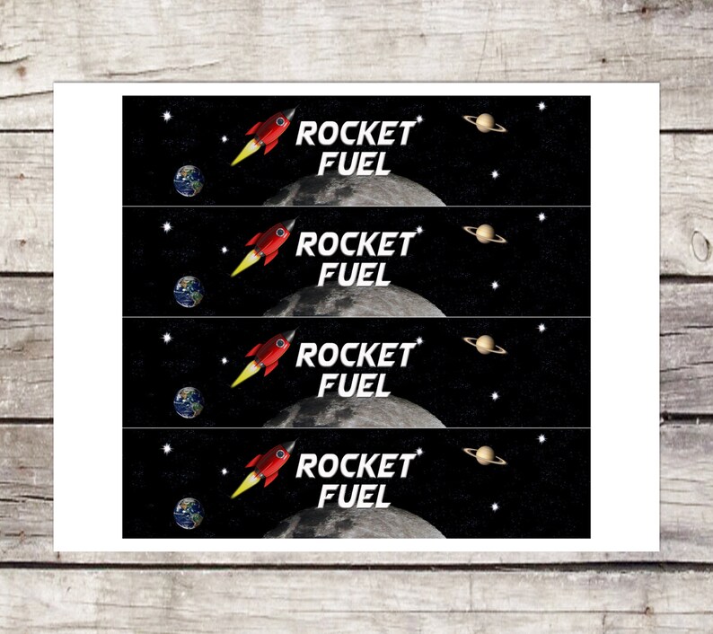 Space Water Bottle Labels Printable Water Bottle Labels | Etsy