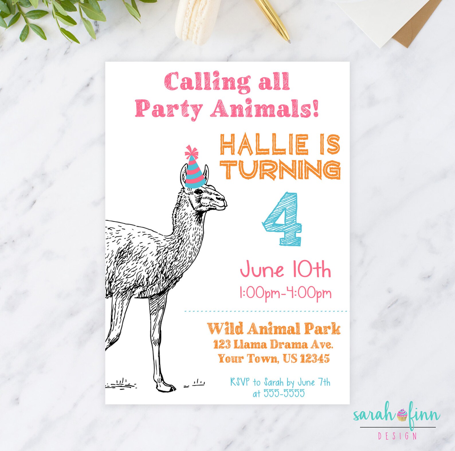 Lama Einladung Alpaka Lama Geburtstag Party Einladung Lama Zoo Etsy.de