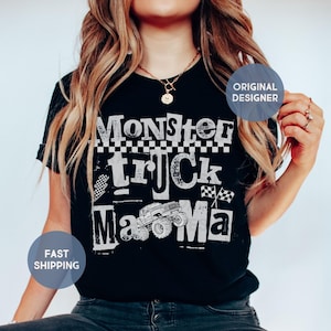 Monster Truck Mama Shirt Monster Truck Mom Trendy Tee Gift for Mom Matching Family Birthday Shirts