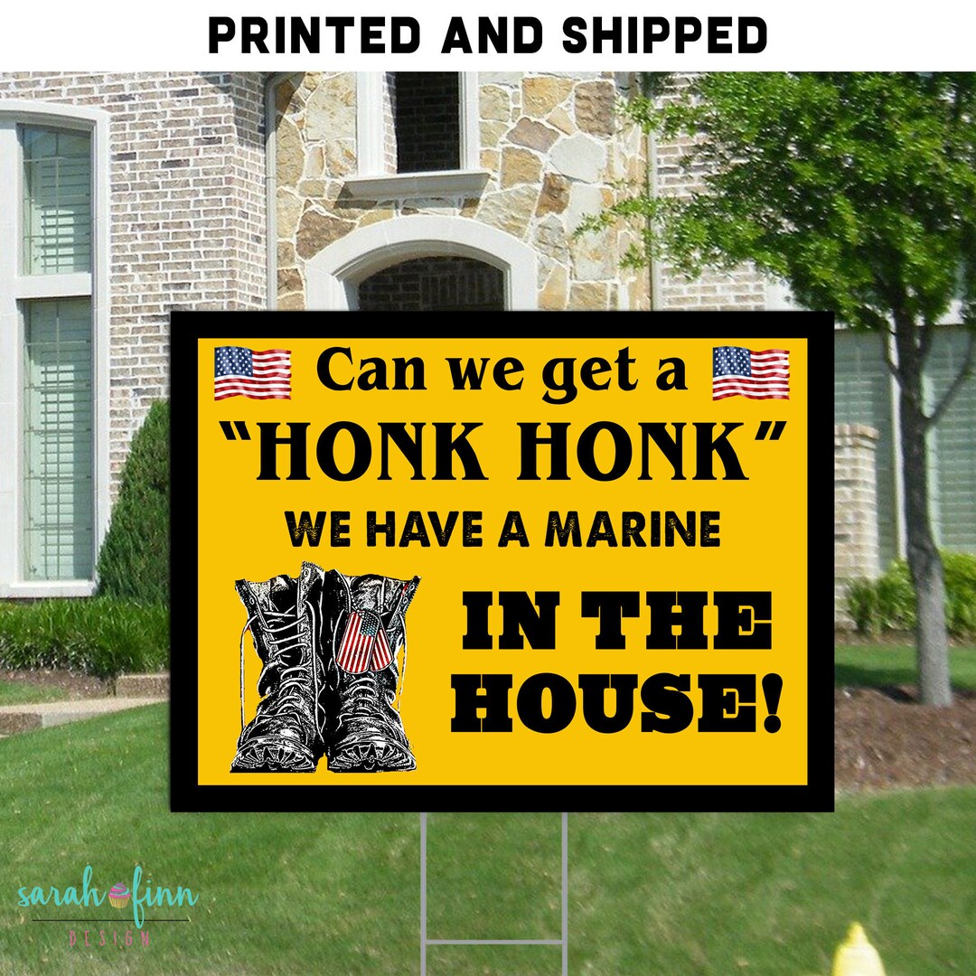 Military MARINE Home Yard Sign Boots in the House Etsy