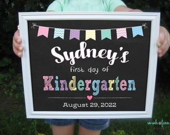 First Day of School Sign Printable Last Day Back To School Sign Kindergarten Sign Pre-K First Day Preschool School Photo Prop Back to School