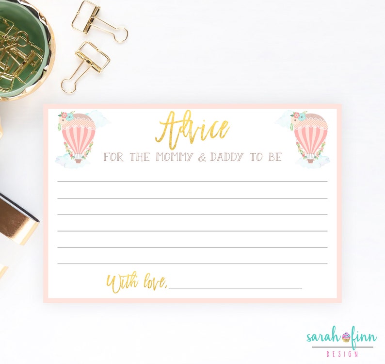 Advice Cards Baby Shower Advice Card Instant Download New Etsy