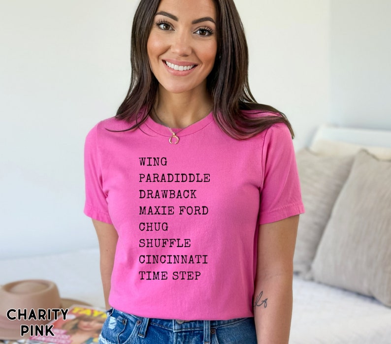 Tap Dance Shirt Tap Terms Shirt for Tap Dancer Gift Dancer Shirt Gift for Tapper Dance shirt Tap Teacher Gift Tap Instructor T-Shirt Charity Pink