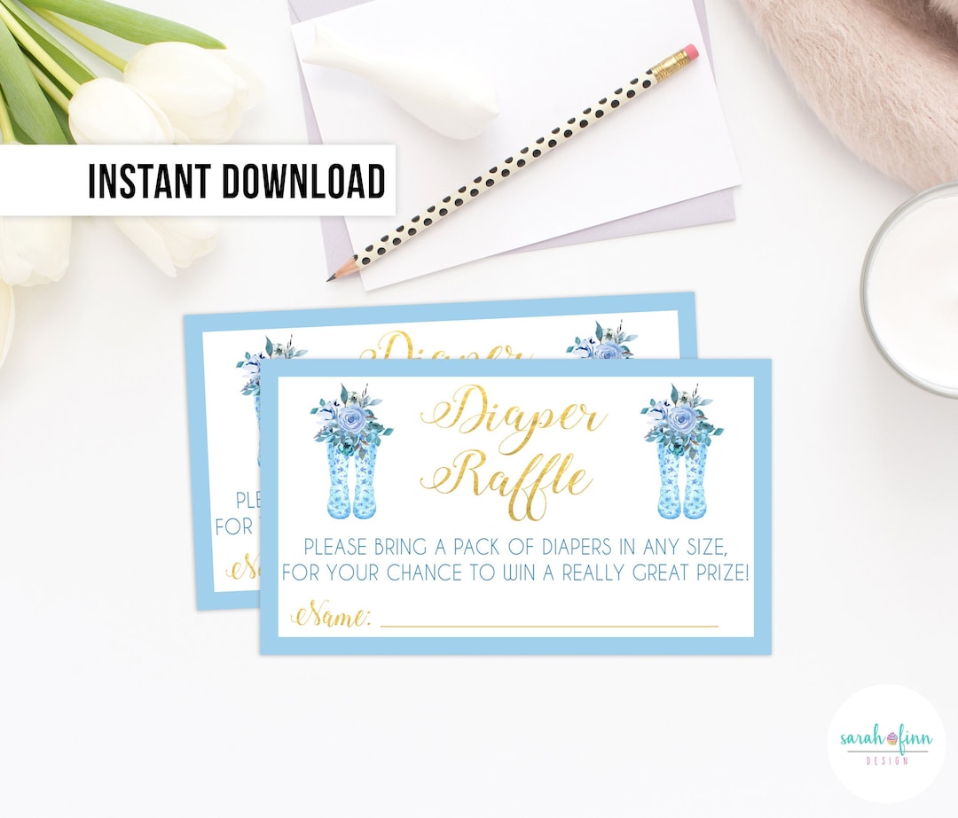 Shower Raffle Ticket Diaper Raffle Ticket Baby Shower Diaper Raffle Insert April Showers May ...