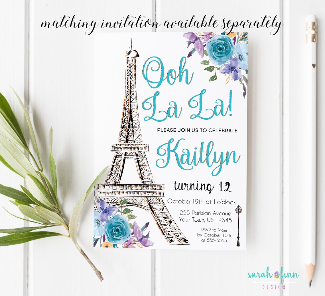 Paris Birthday Banner Printable Instant Download Paris Party - Etsy