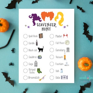 Halloween Movie Scavenger Hunt Witch Scavenger Hunt Printable Party Game Activity Instant Download Halloween Party Game Witches