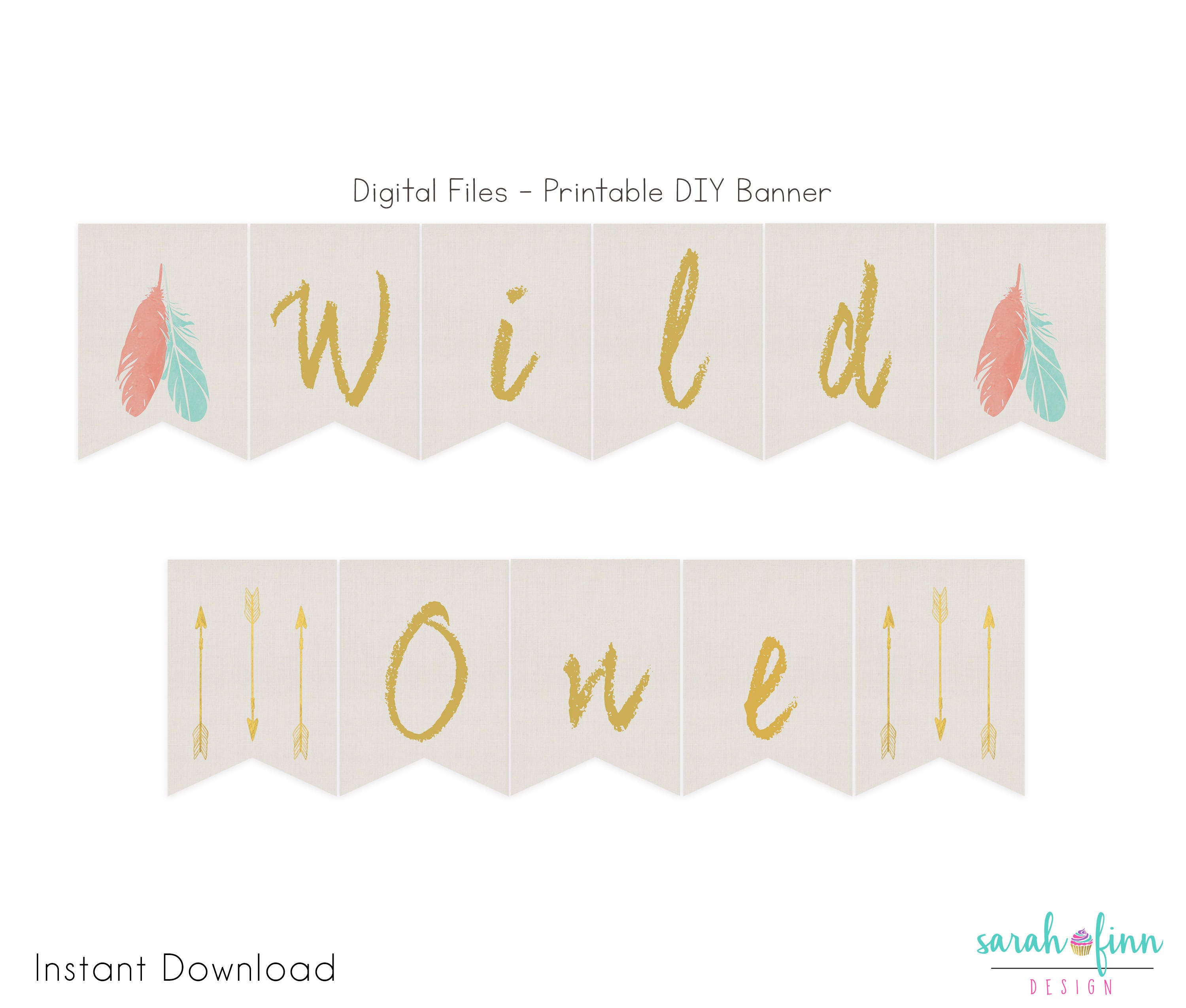 Wild One Birthday Banner Printable First Birthday Banner | Etsy