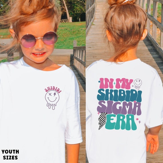 Skibidi Shirt for Kids In My Skibidi Sigma Era Funny Trendy Shirt for Kid Gift Alpha Gen Z Tshirt Gift for Teens teenage girls gift Slang
