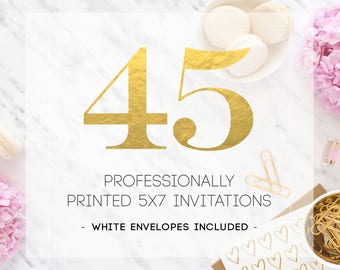 45 PRINTED INVITATIONS including envelopes