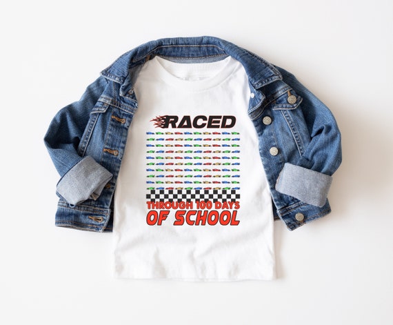 100 Days of School Shirt Boy T-Shirt for 100 Days of School Cars Counting Shirt Race cars racecars tshirt vehicles 100th day for Boys