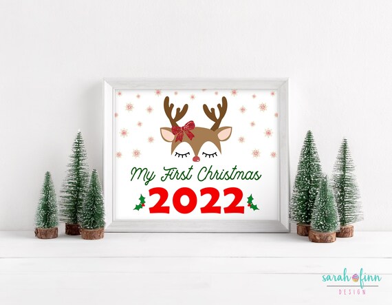 My First Christmas Printable Sign Baby's First Christmas - Etsy