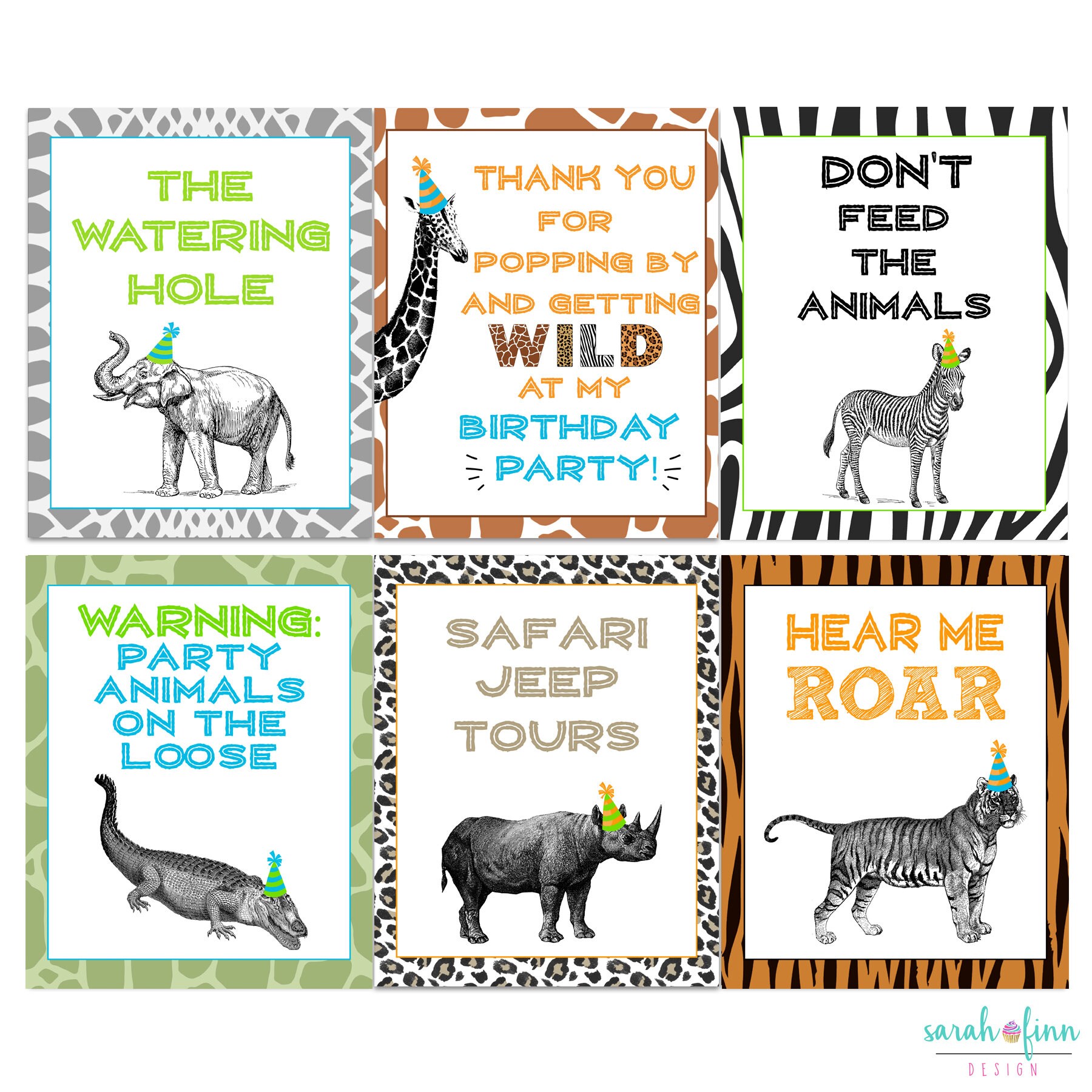 Zoo Birthday Party Signs Wild Animal Party Printable Sign Etsy UK