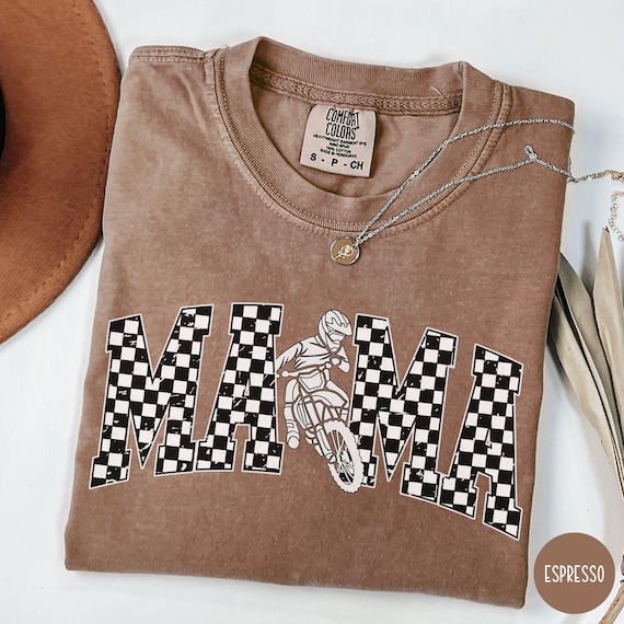 Motocross motomom Shirt Relaxed Fit Comfort Colors Dirtbike Mom raceday shirt Motocross Mom Checkered Flag Gift Moto Mom Race T-Shirt