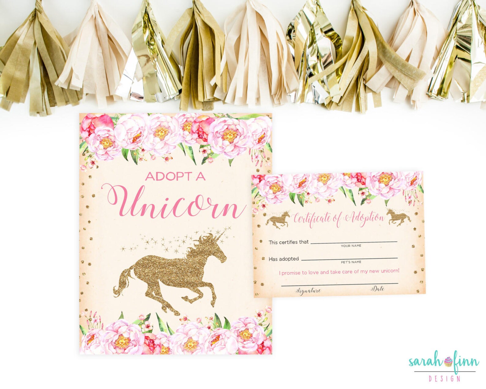 Unicorn Party Printable Adopt a Unicorn Birthday Sign Magical - Etsy