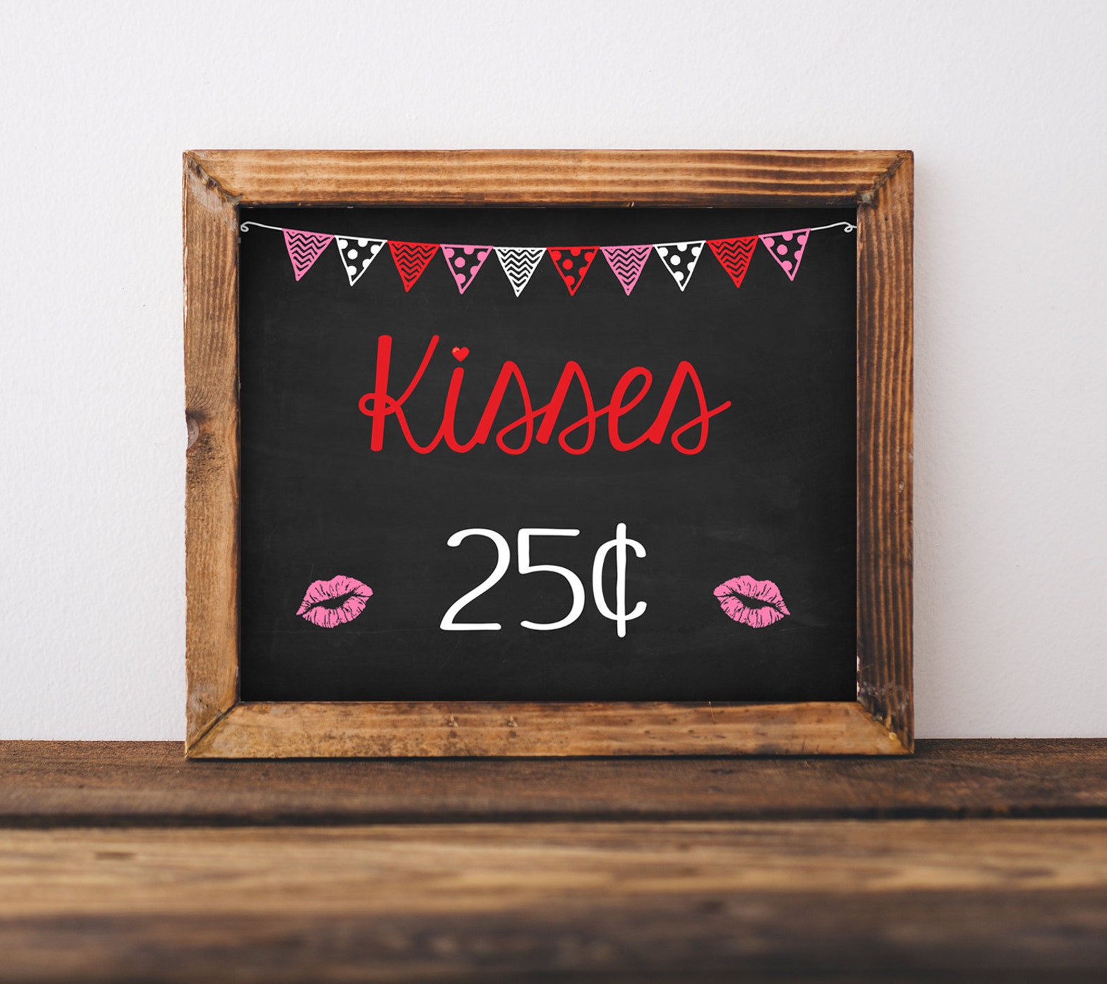 Kisses 25 Cents Printable Valentines Sign Wedding Photo Prop | Etsy