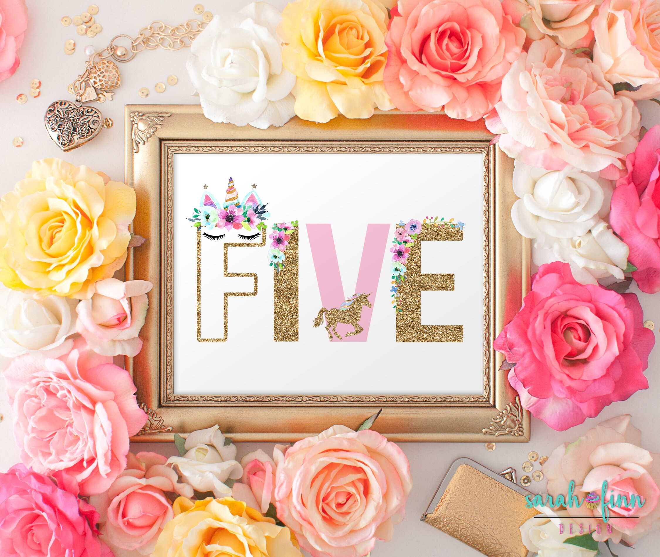 unicorn letters letter five printable unicorn letter art etsy ireland