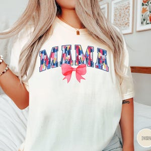Patriotic Mama Shirt Comfort Colors Tee Memorial Day Tshirt Coquette 4th of July Mom Shirt America USA Shirt Fourth of July