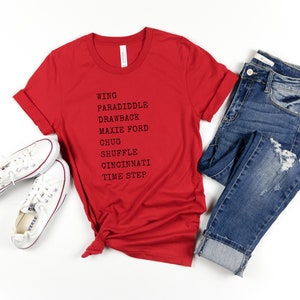 Tap Dance Shirt Tap Terms Shirt for Tap Dancer Gift Dancer Shirt Gift for Tapper Dance shirt Tap Teacher Gift Tap Instructor T-Shirt Red