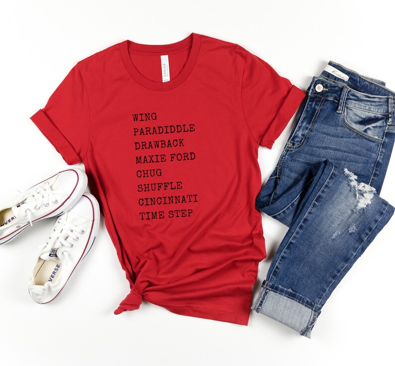 Tap Dance Shirt Tap Terms Shirt for Tap Dancer Gift Dancer Shirt Gift for Tapper Dance shirt Tap Teacher Gift Tap Instructor T-Shirt Red