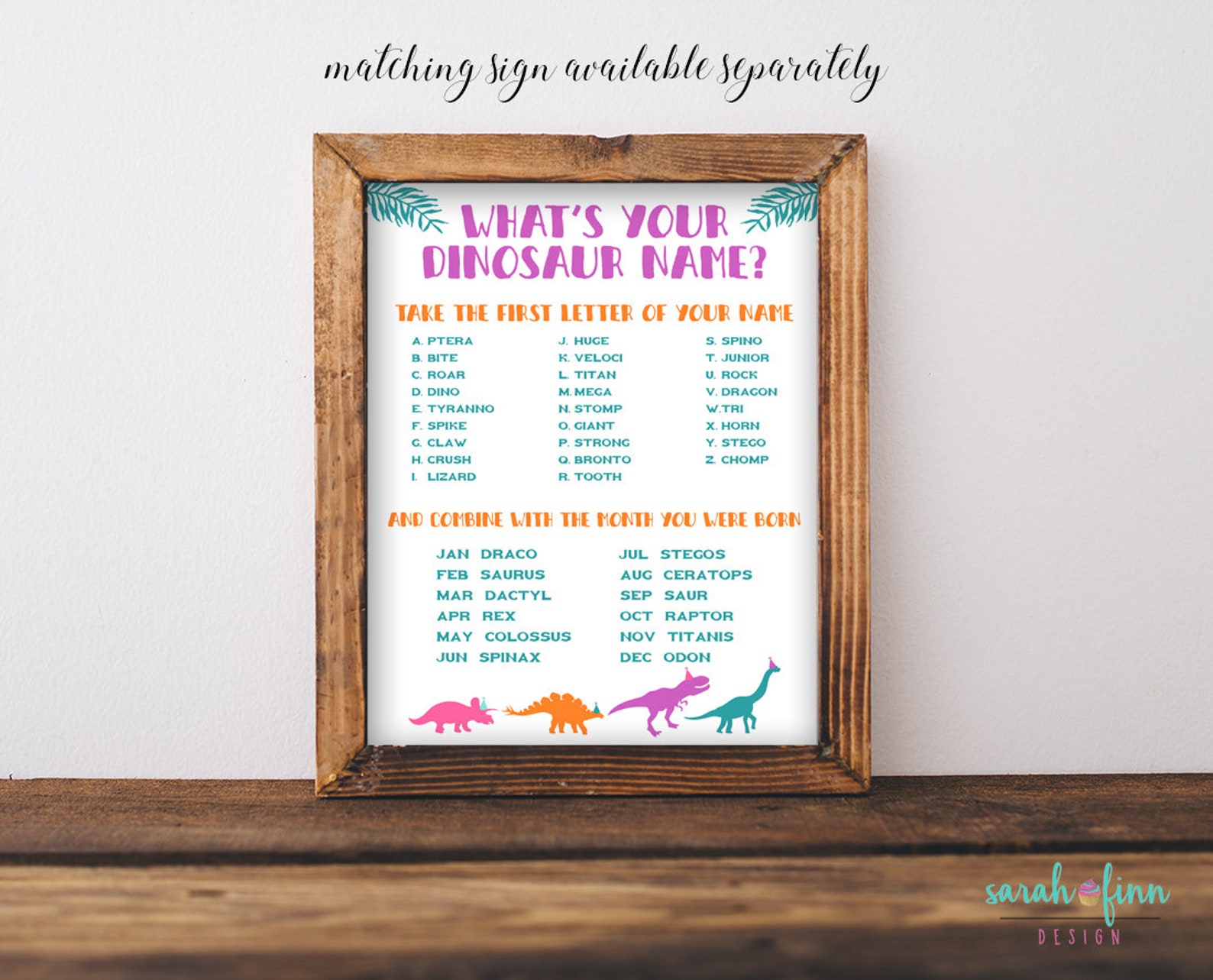 Adopt a Dinosaur Printable Sign and Certificate Girl Modern | Etsy