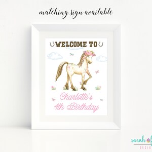 Adopt a Pony Printable Sign and Certificate Girl Horse Birthday Party ...