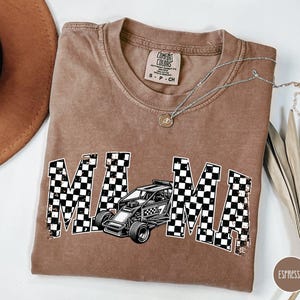 Dirt Track Racing Shirt Modified Racing Mom Shirt Oversized Comfort Colors Modified Race Car Mama Gift Race Day Tshirt Checkered Mama Tee