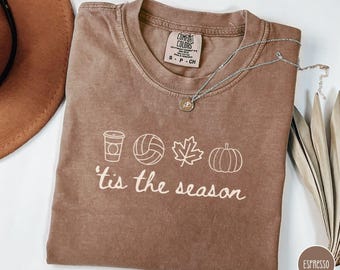 Volleyball Season Shirt Mama Tshirt Simple Minimal Women's Fall Shirt Volleyball Mom Comfort Colors Tee Volleyball Coach Shirt