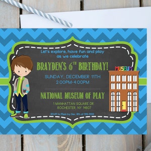 Children's Museum Invitation Boy Birthday Museum Birthday Party ...
