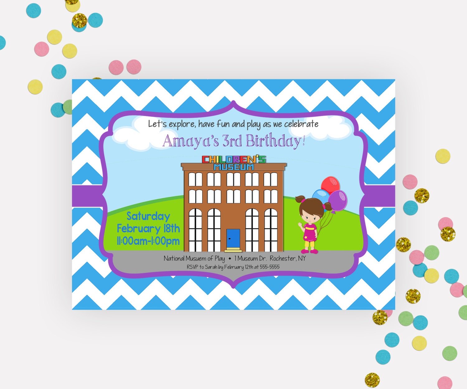 Museum Birthday Invitation Childrens Museum Birthday - Etsy