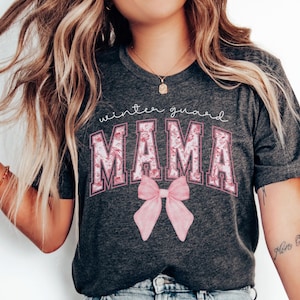 Winter Guard Season Colorguard Mom Shirt Color Guard Season Shirt Color Guard Gift Winter Guard Mama tShirt Coquette Pink Bow