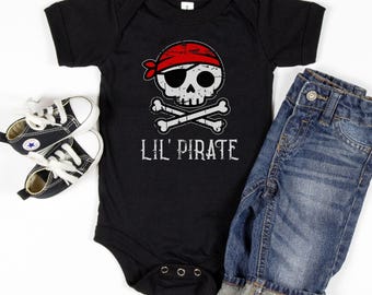 Little Pirate Baby Bodysuit Lil Pirate Shirt for Baby Boy Pirate Cruise Pirate Birthday Party Halloween Pirate Shirt for Babies