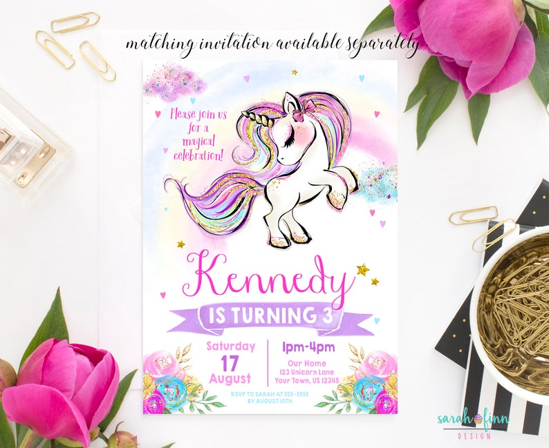 adopt-a-unicorn-certificate-unicorn-party-printable-unicorn-etsy